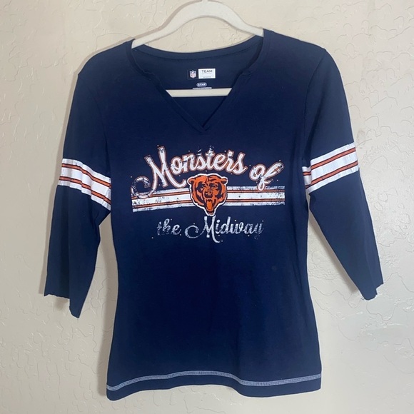 NFL navy Chicago bears 3/4 sleeve top - Picture 1 of 6